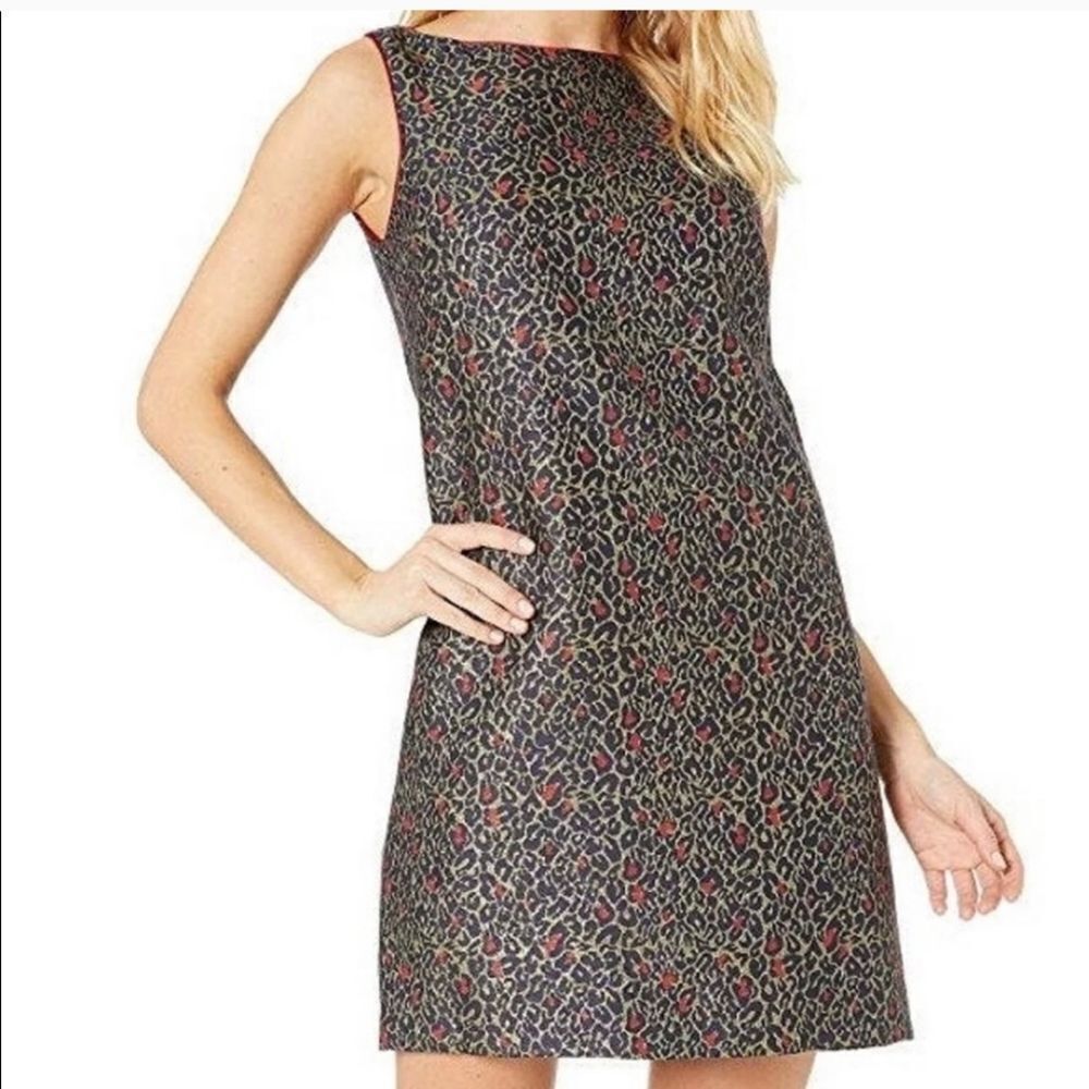 Betsey johnson the vintage style redmulti leopard print sheath dress